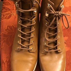 Michael Kors beige combat boots